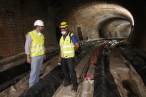 ROLLÁN COMPRUEBA EL AVANCE DE LAS OBRAS DE LA LÍNEA 1 DE METRO  El consejero de Transportes, Vivienda e Infraestructuras, Pedro Rollán, realizará una visita a las obras de la línea 1 de Metro donde comprobará el avance en los trabajos de refuerzo y consolidación del túnel. Lugar: estación de Metro de Tirso de Molina. Foto: D.Sinova / Comunidad de Madrid