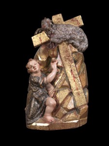 Ángel recogiendo la sangre del cordero. Juan Sanz (escultura); Juan Usarte (policromía). 1607