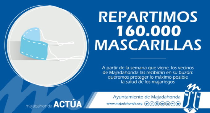 El Ayuntamiento de Majadahonda buzoneará 160.000 mascarillas a los vecinos