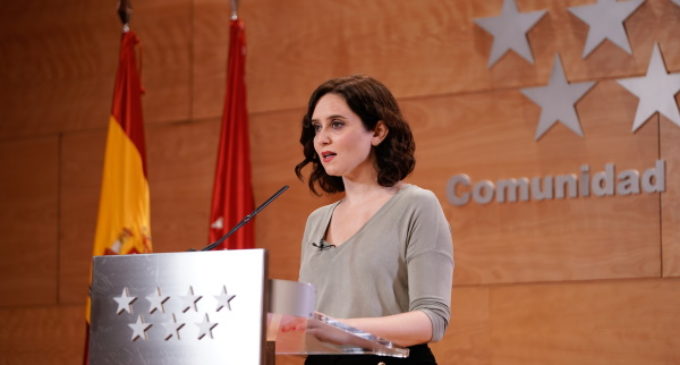 Comunicado de Isabel Díaz Ayuso, presidenta de la Comunidad de Madrid