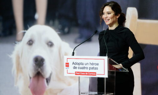Díaz Ayuso presenta una campaña para animar a a la adopción de perros que han prestado servicio a los Cuerpos y Fuerzas de Seguridad del Estado