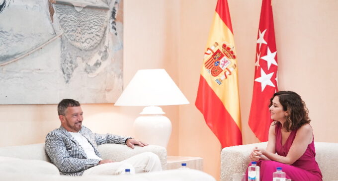 Díaz Ayuso aborda con Antonio Banderas proyectos culturales para Madrid