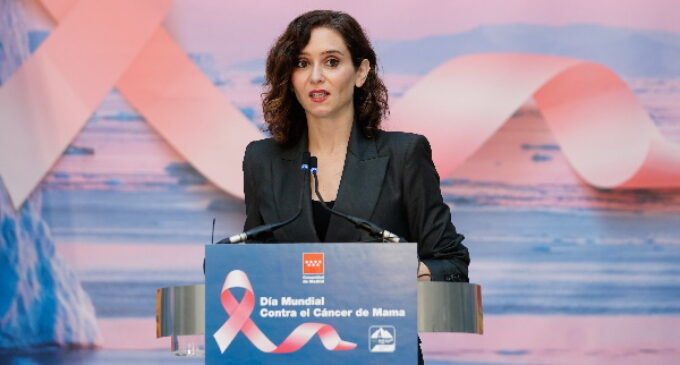Díaz Ayuso anuncia una campaña de cribados masivos para detectar cáncer de mama en mujeres a partir de 50 años
