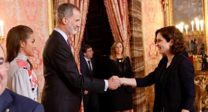 Díaz Ayuso asiste al almuerzo organizado con motivo del Premio Cervantes 2021 y presidido por SS.MM. Los Reyes de España