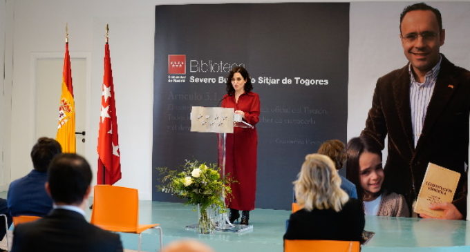 Díaz Ayuso inaugura la biblioteca que homenajea al abogado Severo Bueno, una persona “honrada” y ejemplo “de hacer las cosas correctamente y conforme a derecho”