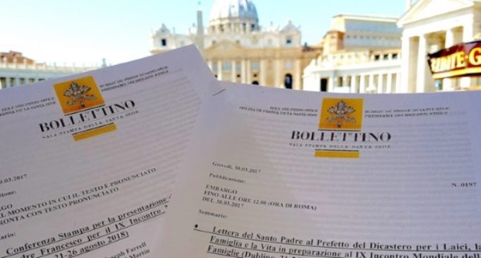 Carta del papa Francisco a los organizadores del IX Encuentro Mundial de la Familia