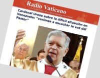 Declaraciones del cardenal Urosa a la Radio Vaticano antes de la audiencia con el Papa