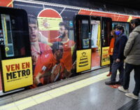 La Comunidad de Madrid anima a los aficionados a desplazarse en Metro a la Copa Davis con un tren vinilado con los jugadores y países participantes