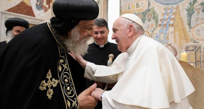 Francisco a Tawadros II: Demos gracias y supliquemos el don de la unidad