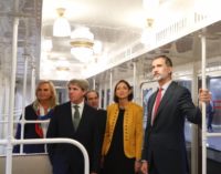 Inauguración de la celebración del centenario de Metro madrileño con una exposición de los primeros trenes que circularon por sus vías