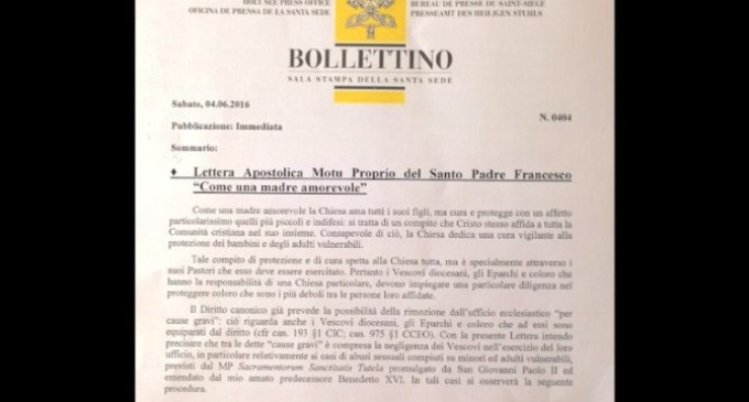 Un nuevo documento del Papa permitirá enjuiciar a obispos negligentes ante casos de abusos