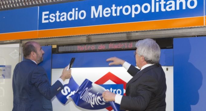 Rollán y Cerezo presentan el nuevo nombre de la estación de Metro Estadio Metropolitano