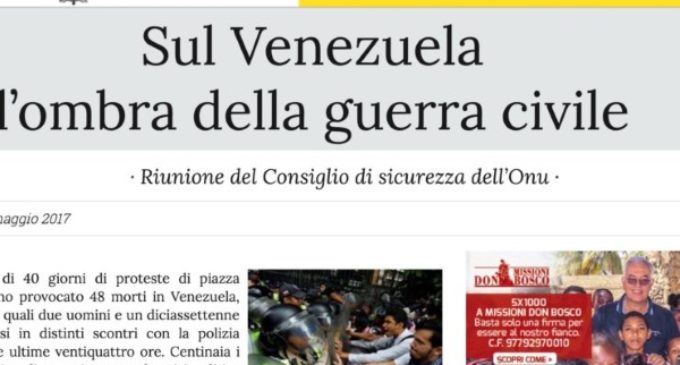 L’Osservatore Romano: temor por una guerra civil en Venezuela. La Onu se reúne