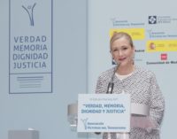 Cifuentes reivindica “memoria, dignidad y justicia” para las víctimas del terrorismo