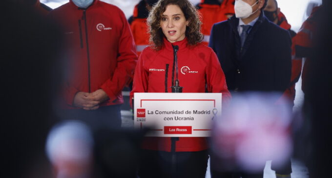 Díaz Ayuso anuncia el envío a la frontera de Polonia de un convoy del ERICAM con equipamientos profesionales para ayudar a los bomberos ucranianos